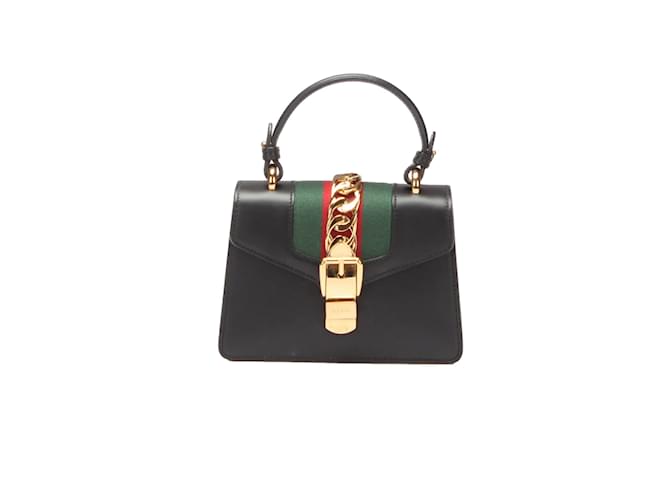 Gucci Mini Sylvie Leather Shoulder Bag 470270 Black Pony style calfskin ref.1048799 Joli Closet