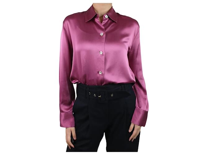 Vince Purple button-up silk shirt - size M  ref.1048868