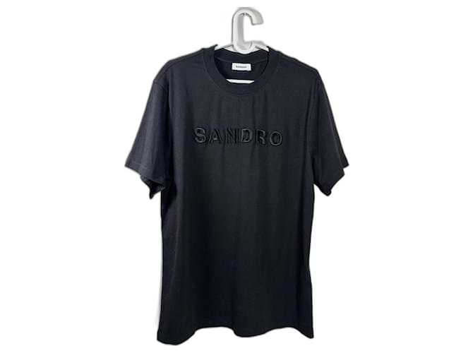 Sandro Camicie Nero Cotone  ref.1048877