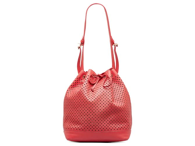 Louis Vuitton Rosso x Sofia Coppola Flore Perforated Noe Pelle Vitello simile a un vitello  ref.1048960