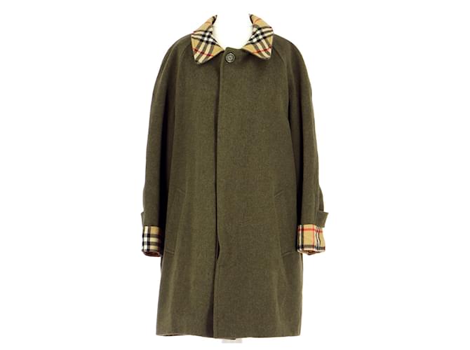 Burberry Coat Light green Wool  ref.1049191