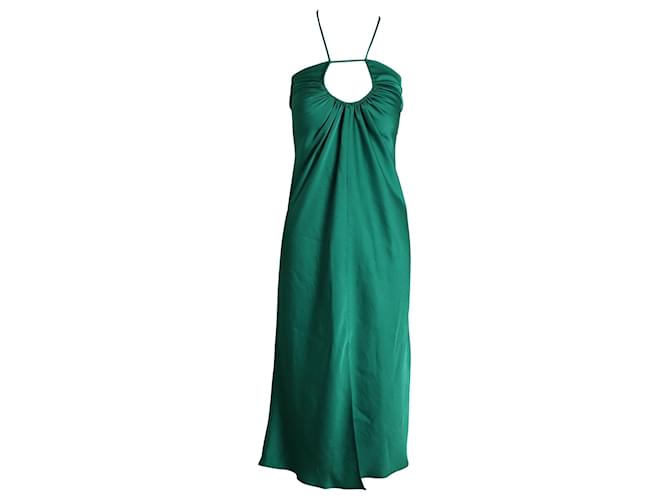 Ba&Sh Rose Bulle Midi Dress in Green Polyester  ref.1049223