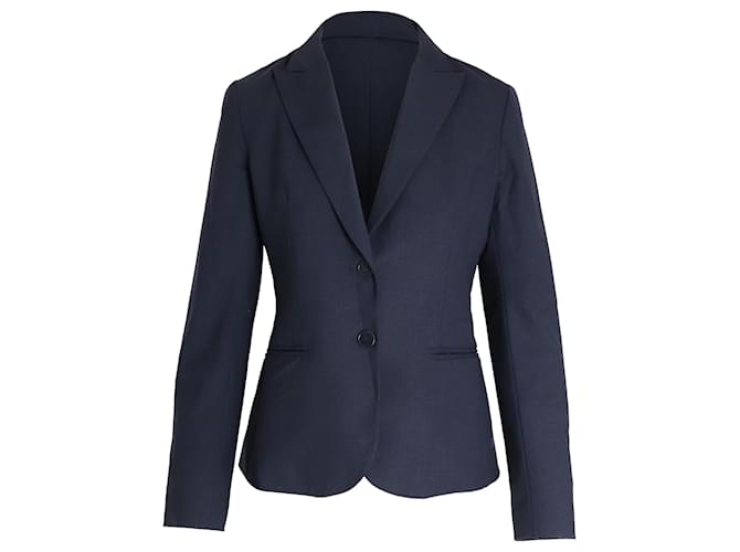 Theory Single-Breasted Blazer in Navy Blue Wool  ref.1049232