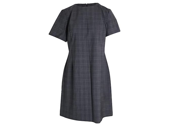 Theory Crewneck Windowpane Check Knit Dolman Shift Dress in Multicolor Wool Multiple colors  ref.1049238