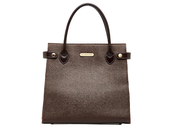 Burberry Leather Handbag Brown  ref.1049265