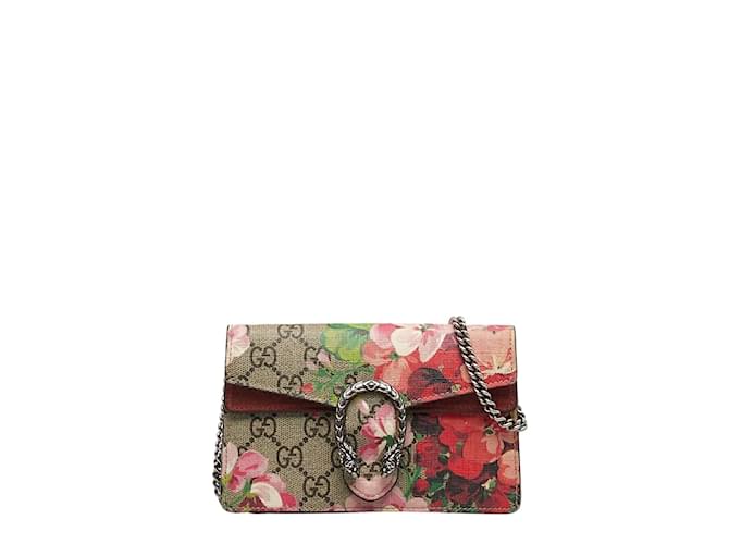 Gucci Super Mini GG Supreme Blooms Dionysus Crossbody Bag 476432 Brown Cloth  ref.1049274