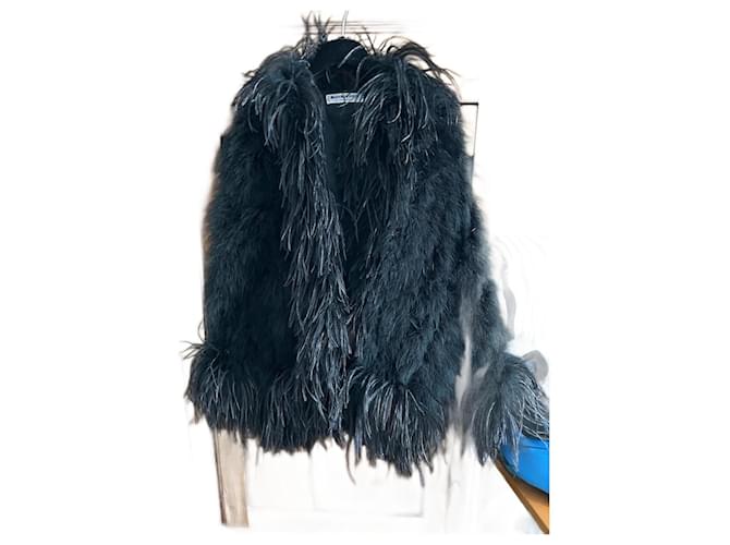 Saint Laurent Fur Coat Black  ref.1049344