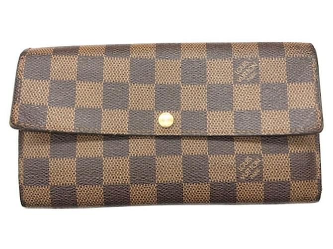 Louis Vuitton Portefeuille Sarah Brown Cloth  ref.1049483