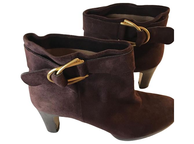 Botas de camurça e couro Avril Gau Bordeaux