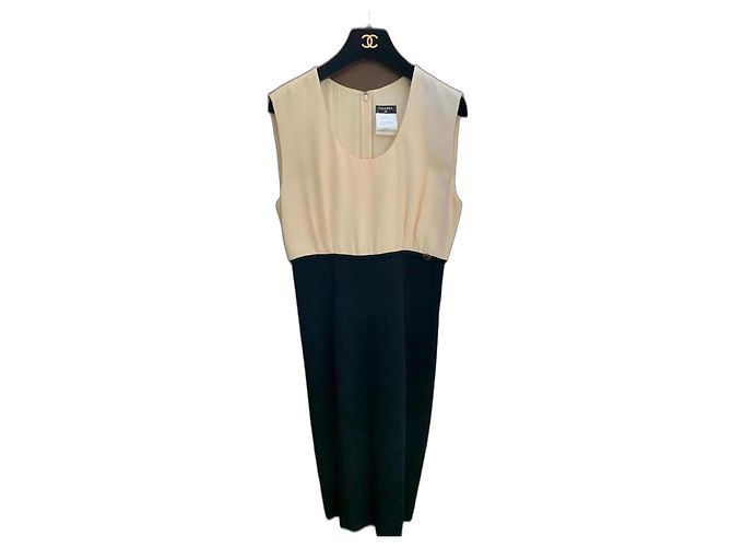 Chanel Kleid Wolle Beige