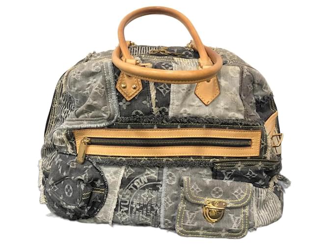 Louis Vuitton Black Denim Patchwork Bowly Bag
