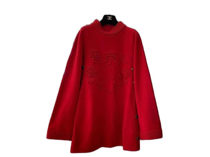Chanel Kleider Rot Wolle  ref.1049571