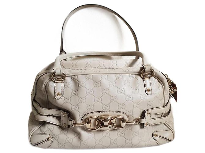 Mala de viagem Gucci em couro creme Cru