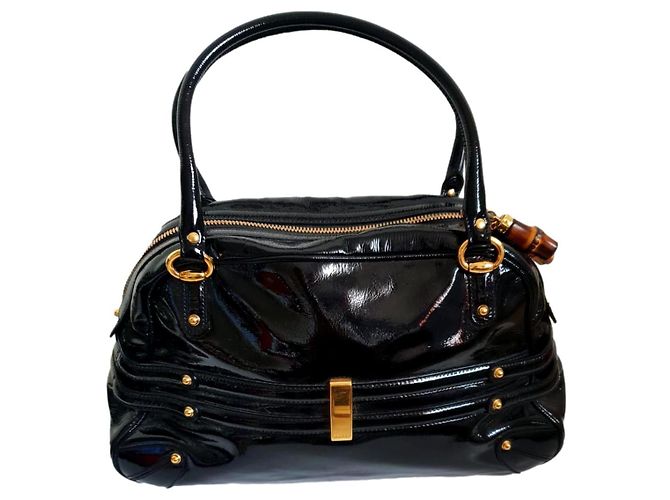 Gucci Handtasche Schwarz Lackleder
