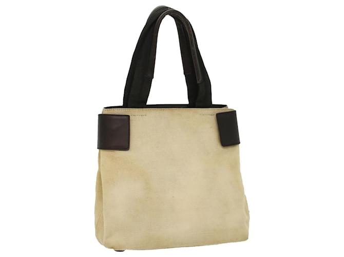 PRADA Hand Bag Canvas Beige Auth cl705 Cloth  ref.1049740