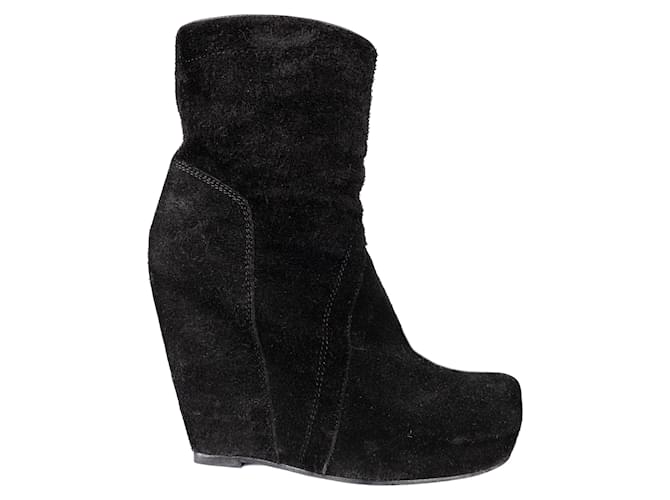 Rick Owens Suede Ankle Boots Black  ref.1049837