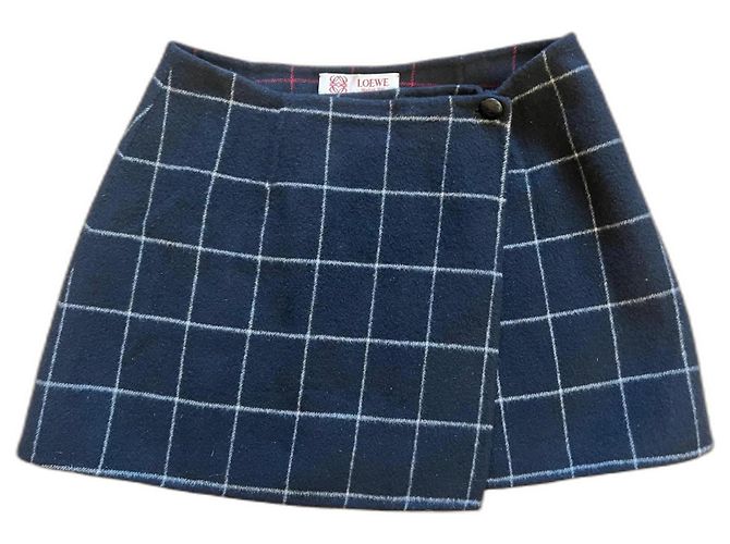 Falda Loewe de lana negra Negro