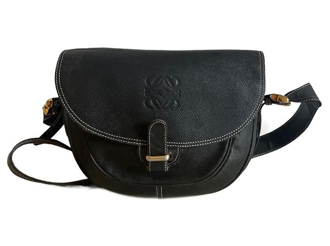 Loewe Oropesa Handtasche aus schwarzem Leder