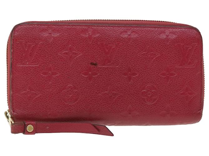 LOUIS VUITTON Monogram Empreinte Zippy Wallet Wallet Bordeaux M60549 auth 51241  ref.1049949