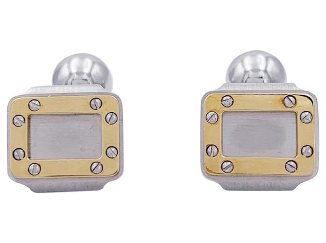 Cartier cuff links, “Santos Dumont”, Gold and Steel. Yellow gold  ref.1049970