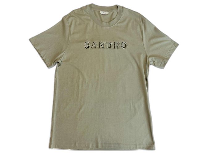 Camiseta Sandro verde de algodón L