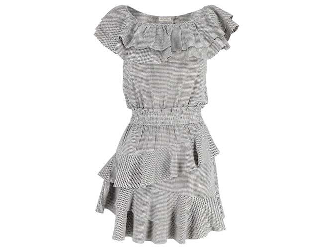 LoveShackFancy Ruffled Gingham Mini Dress in Multicolor Cotton Multiple colors  ref.1050083