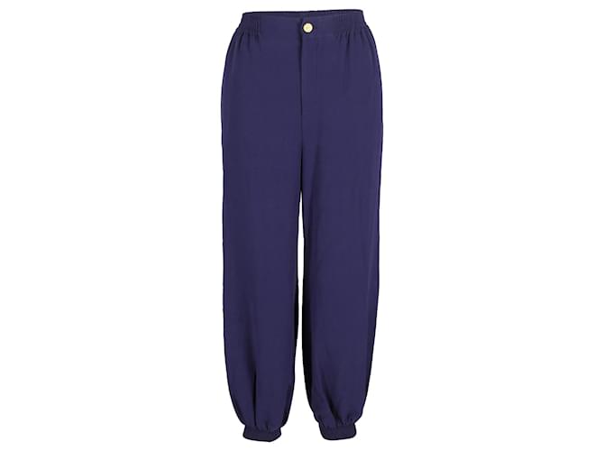 Pantalon style sarouel Gucci en viscose bleue Fibre de cellulose  ref.1050088