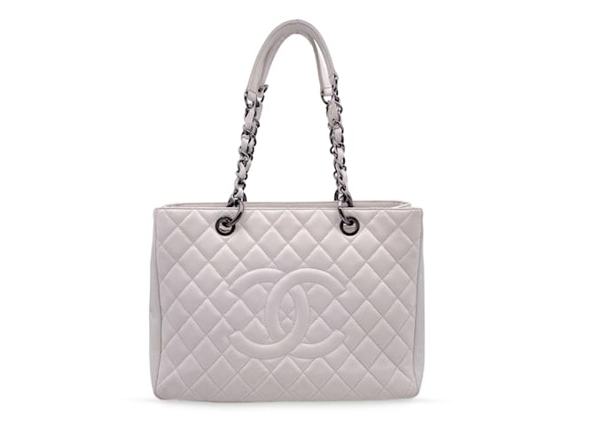 Chanel White Quilted Caviar Leather GST Grand Shopping Tote Bag ref.1050094  - Joli Closet