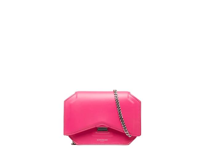 Givenchy Leather Bow Cut Chain Bag Pink Pony-style calfskin  ref.1050111