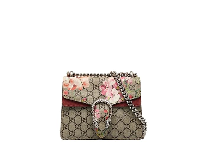 Bolsa de ombro Gucci GG Supreme Blooms Dionysus Chain 421970 em muito bom estado Marrom Lona  ref.1050124