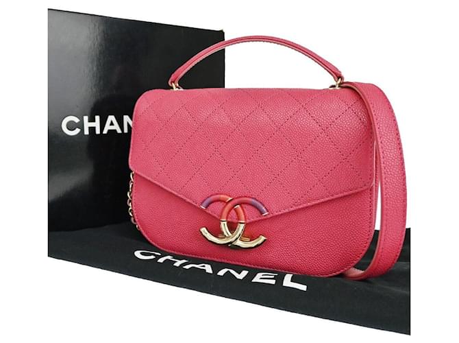 Chanel Matelassé Pink Leather  ref.1050392
