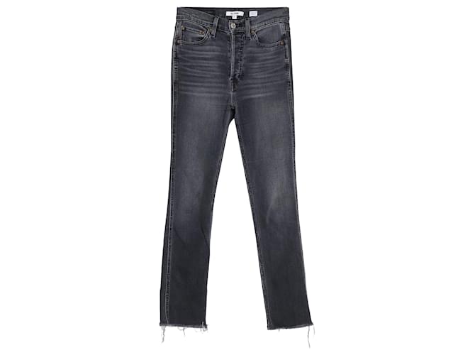 RE/Done-Jeans mit geradem, rohem Saum aus grauer Baumwolle  ref.1050442
