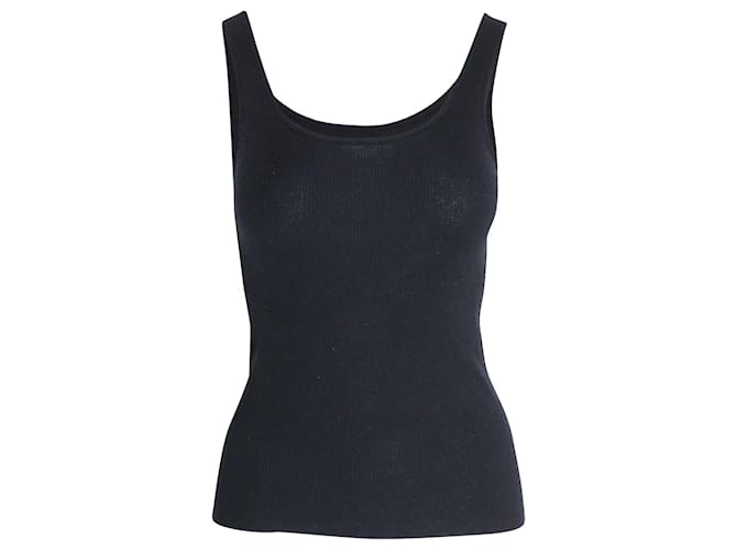 Autre Marque CO Ribbed Tank Top in Black Cashmere Wool  ref.1050449