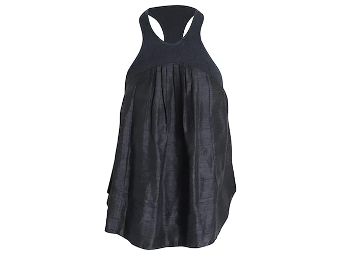 Blusa plisada con espalda cruzada de Isabel Marant en seda negra Negro  ref.1050451