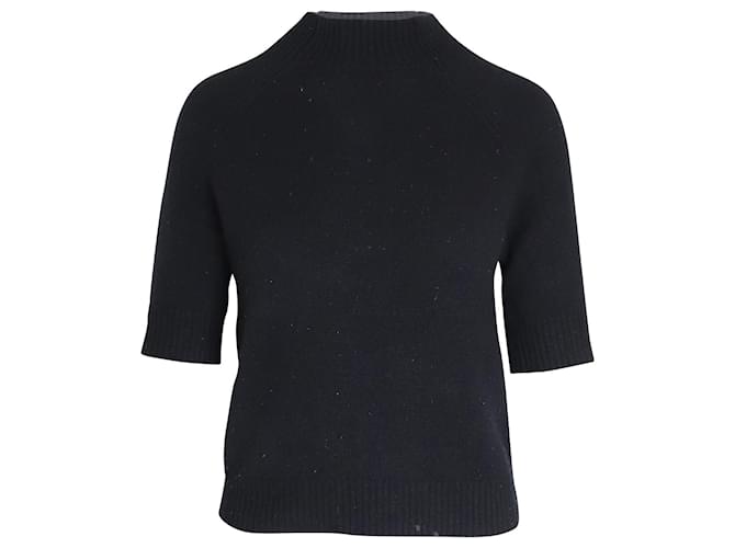 Theory Mock Neck Sweater in Black Cashmere Wool  ref.1050453