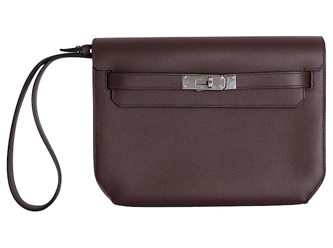 Hermès Kelly Depeches 25 Pochette en Cuir Epsom Bordeaux  ref.1050455