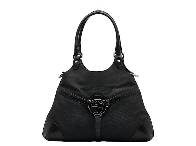 Gucci Sac à main en toile de rênes 114875 Noir  ref.1050482