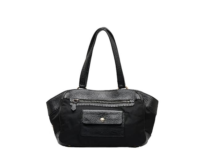 Prada Bolso de hombro Tessuto y piel BR2006 Negro Lienzo  ref.1050501