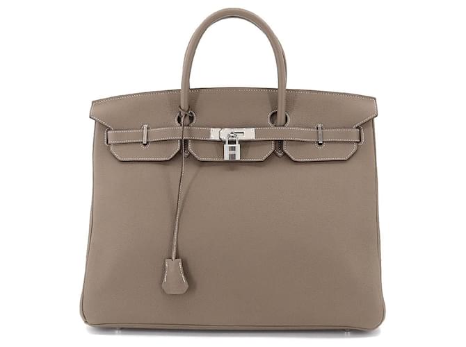 Hermès Birkin 40 Grey Leather  ref.1050639