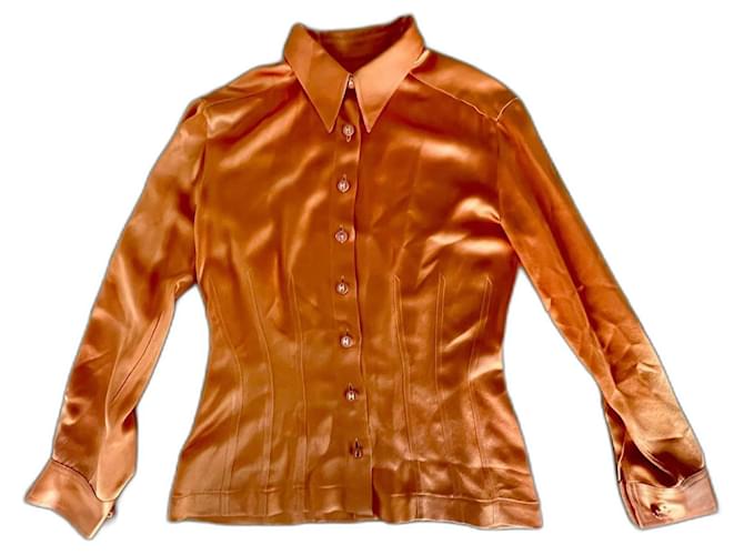 Chanel silk blouse Orange  ref.1050709