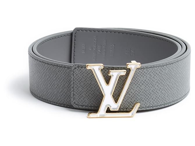 Louis Vuitton Silver Monogram Mirror Leather Initiales Belt Size