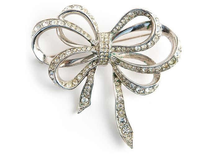 Spilla con fiocco di Kenneth Jay Lane Argento