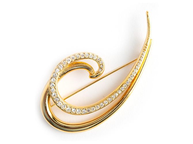 Broche Givenchy Redemoinho Dourado em Metal