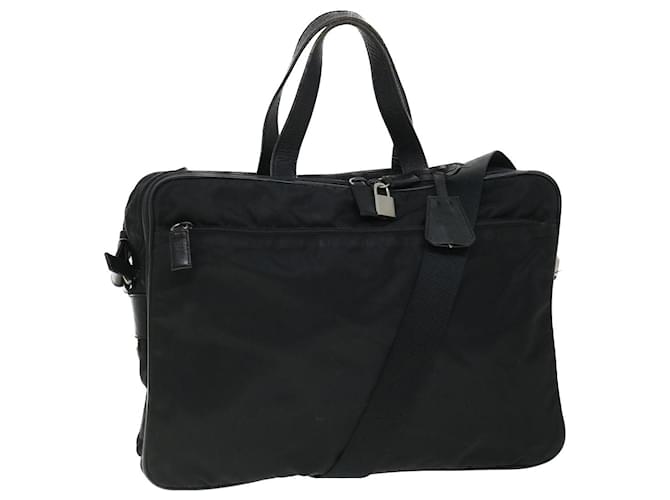 PRADA Shoulder Bag Nylon Leather 2way Black Auth ep1464  ref.1050853