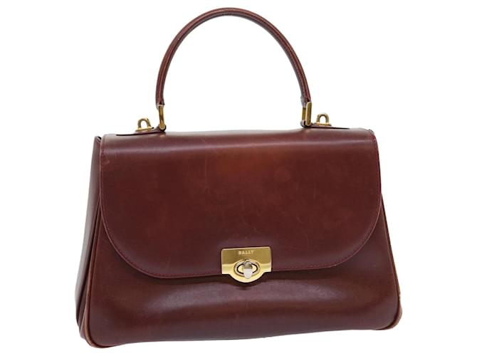 BALLY Hand Bag Leather Brown Auth yb293  ref.1050860