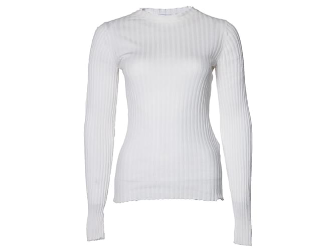 Autre Marque Anine Bing, Ribbed stretch top in white Cotton  ref.1051003