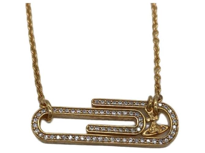 ***Vivienne Westwood  Doreen Small Necklace Clip Motif Orb Logo Necklace Golden  ref.1051033