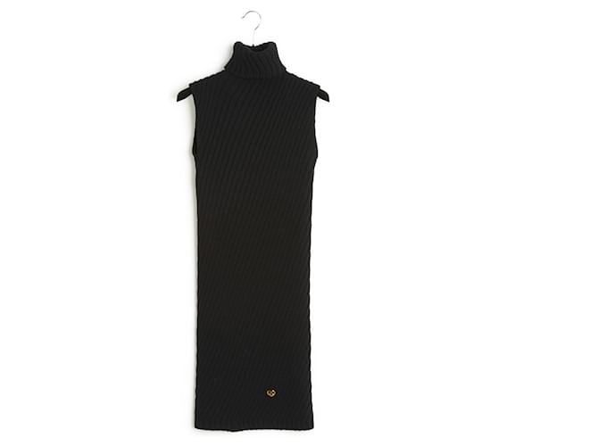 Gucci Vestido largo mini punto negro FR36 Lana  ref.1051077