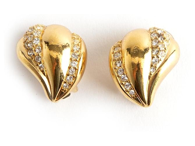 Christian Dior Chr. Dior earclips Golden Metal  ref.1051098