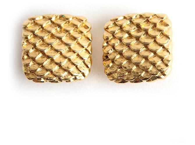 Givenchy square earclips Golden Metal  ref.1051104